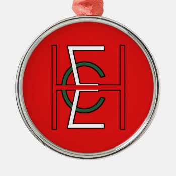 Ehc Logo Upright Red Metal Ornament by TheWriteWord at Zazzle