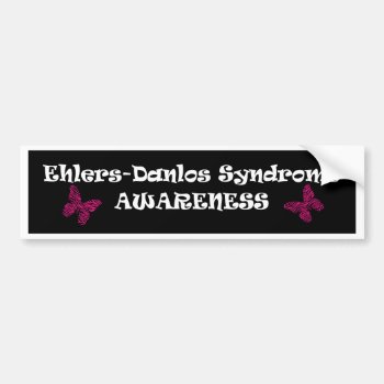 Ehlers-danlos Awareness Butterfly Bumper Stickers by stripedhope at Zazzle