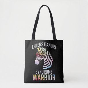Ehlers Danlos Awareness Gift EDS Warrior Zebra Tote Bag