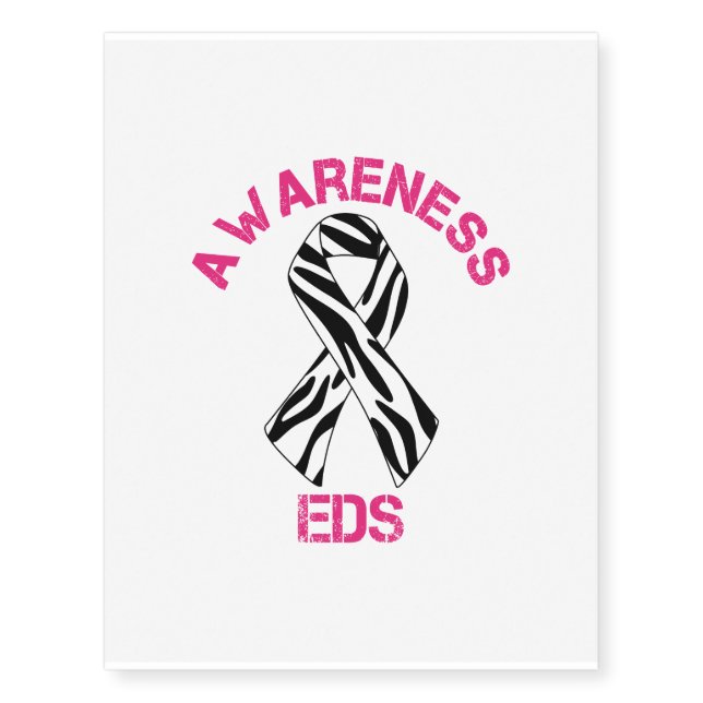 Ehlers Danlos Awarenss Ribbon Temporary Tattoo (Front)