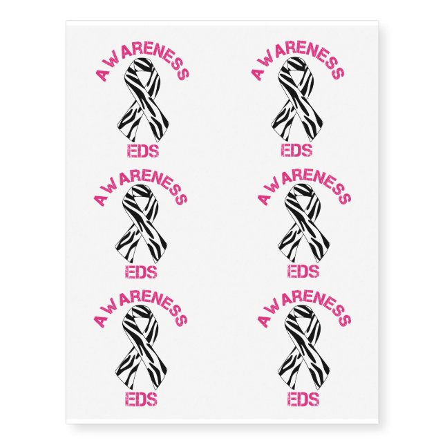 Ehlers Danlos Awarenss Ribbon Temporary Tattoos (Front)