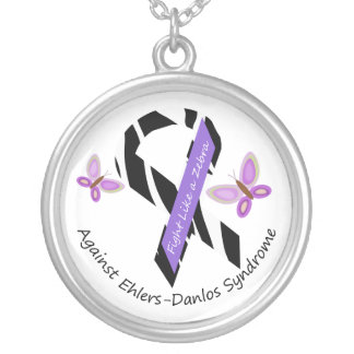 Ehlers-Danlos EDS Fight Like a Zebra Silver Plated Necklace
