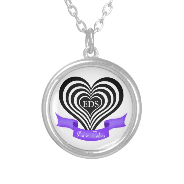 Ehlers-Danlos EDS I'm a Zebra Awareness Necklace (Front)