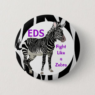 Ehlers-Danlos Fight Like a Zebra EDS Awareness Button