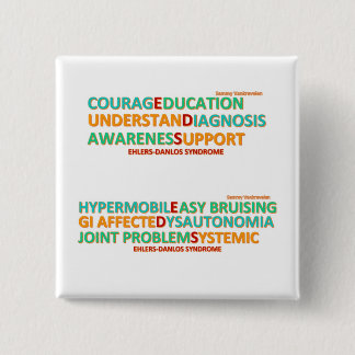Ehlers Danlos symptom & inspiring words button