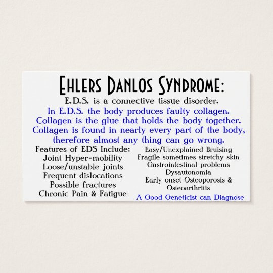 Ehlers Danlos Syndrome Awareness Card Zazzle