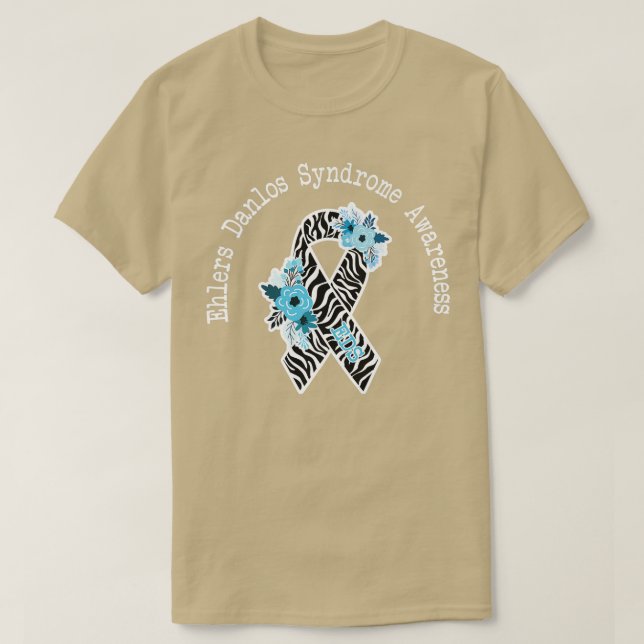Ehlers Danlos Syndrome Awareness EDS Zibra Ribbon  T-Shirt (Design Front)