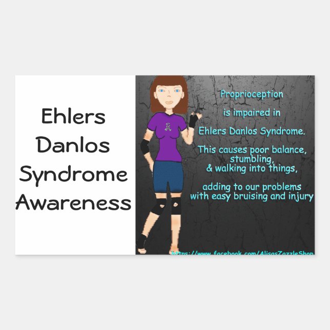 Ehlers Danlos Syndrome awareness page sticker (Front)