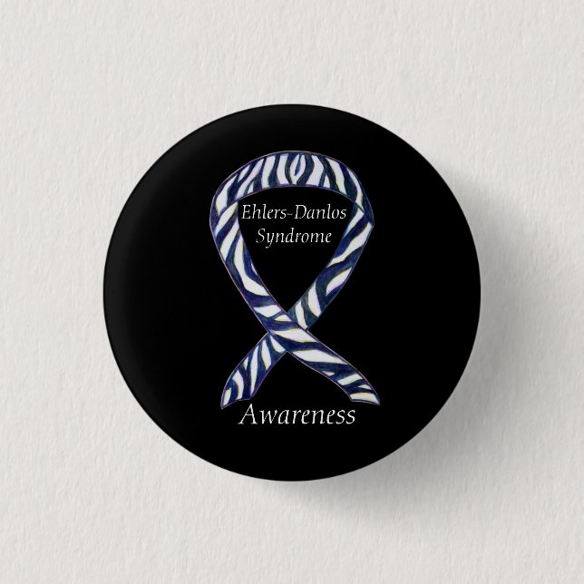 Ehlers-Danlos Syndrome Awareness Ribbon Zebra Pins (Front)