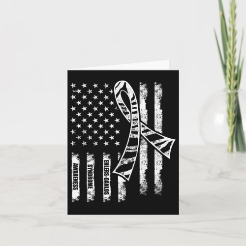 Ehlers Danlos Syndrome Awareness Usa Flag Warrior  Card