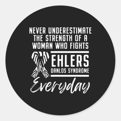 Ehlers Danlos Syndrome Awareness Woman Warrior Sur Classic Round Sticker