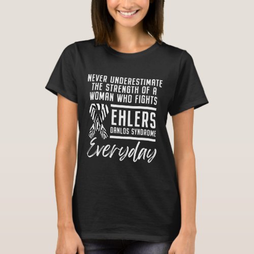 Ehlers Danlos Syndrome Awareness Woman Warrior Sur T_Shirt