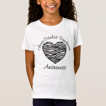 Ehlers Danlos Syndrome Awareness Zebra Heart Shirt by stripedhope at Zazzle