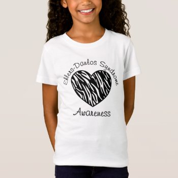 Ehlers Danlos Syndrome Awareness Zebra Heart Shirt by stripedhope at Zazzle