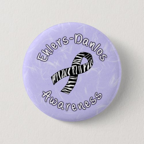 Ehlers_Danlos Syndrome Awareness Zebra Ribbon Button