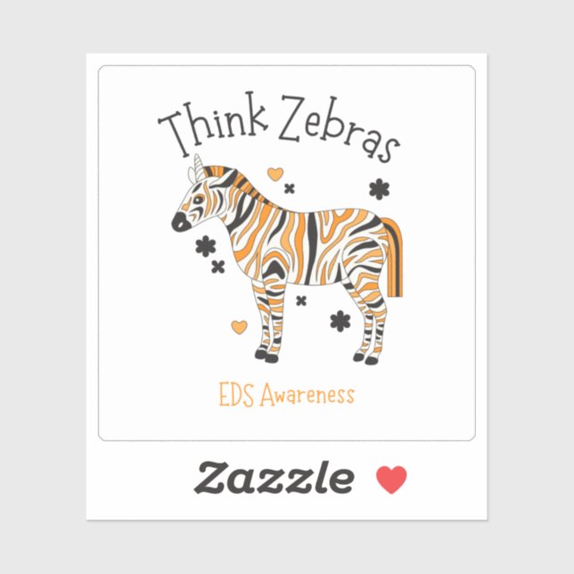 Ehlers Danlos Syndrome Awareness Zebra Sticker (Sheet)