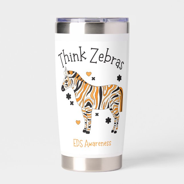 Ehlers Danlos Syndrome Awareness Zebra Tumbler (Front)