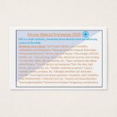 Ehlers Danlos Syndrome EDS information card (Front)