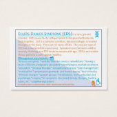 Ehlers Danlos Syndrome EDS information card (Back)