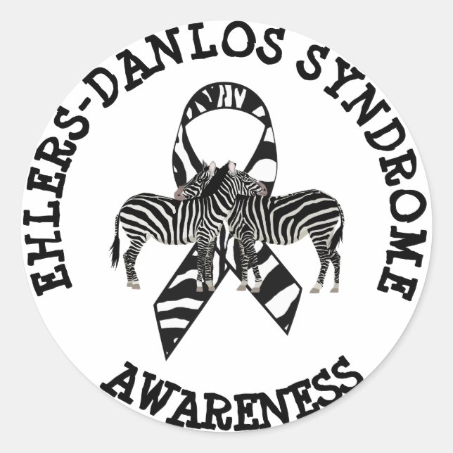 Ehlers-Danlos syndrome EDS Zebra STICKERS (Front)