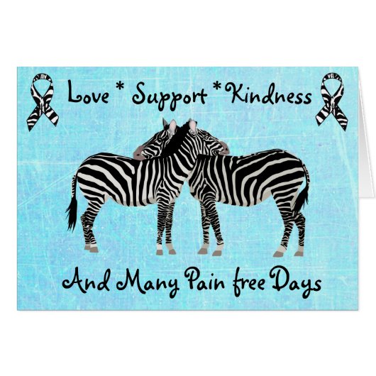 Ehlers-Danlos syndrome EDS Zebra Support Card (Front Horizontal)