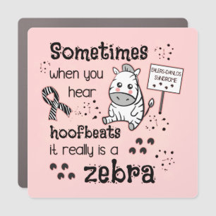 Ehlers-Danlos Syndrome Zebra Awareness Car Magnet