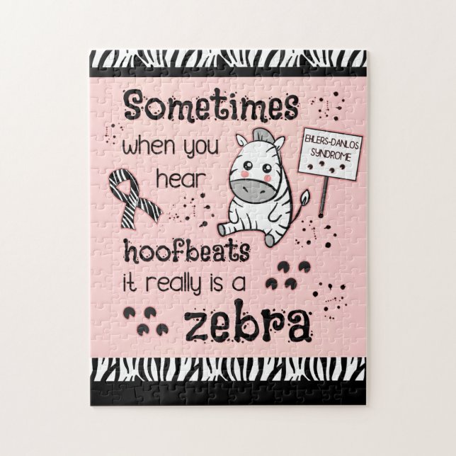 Ehlers-Danlos Syndrome Zebra Awareness Jigsaw Puzzle (Vertical)