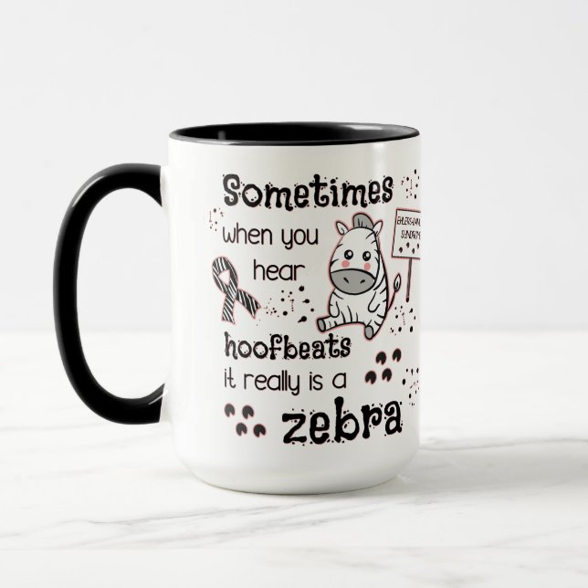 Ehlers-Danlos Syndrome Zebra Awareness Mug (Left)