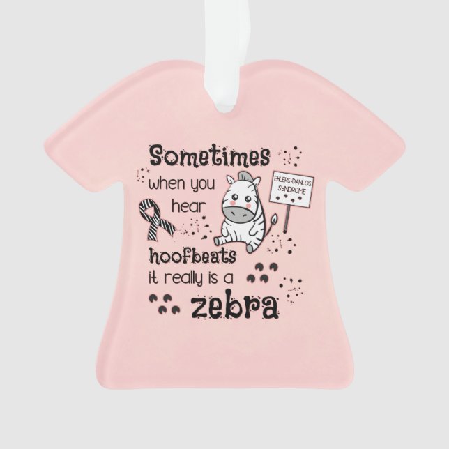 Ehlers-Danlos Syndrome Zebra Awareness Ornament (Front)