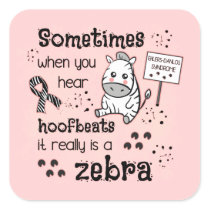 Ehlers-Danlos Syndrome Zebra Awareness Square Sticker
