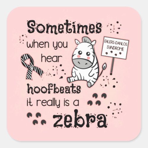 Ehlers_Danlos Syndrome Zebra Awareness Square Sticker