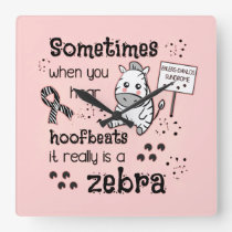 Ehlers-Danlos Syndrome Zebra Awareness Square Wall Clock