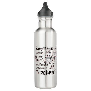 Ehlers-Danlos Syndrome Zebra Awareness Stainless Steel Water Bottle