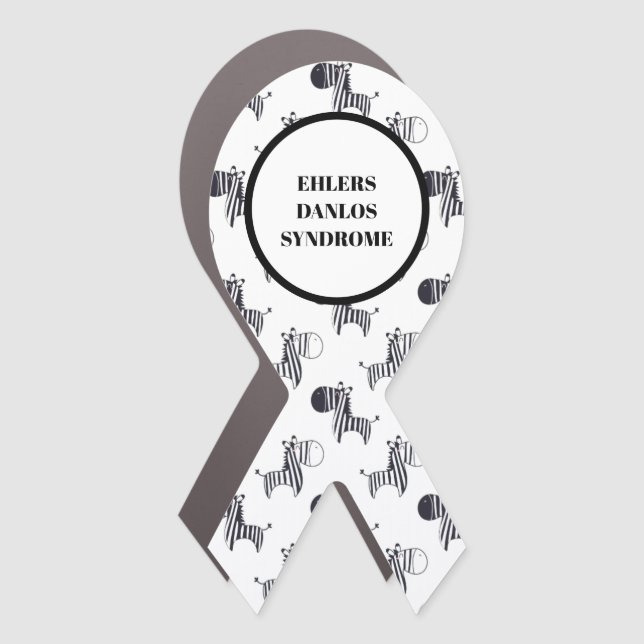 Ehlers Danlos Syndrome Zebra Car Magnet (Front)