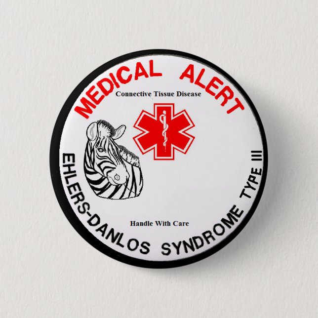 Ehlers Danlos Type 3 Medical Alert Button (Front)