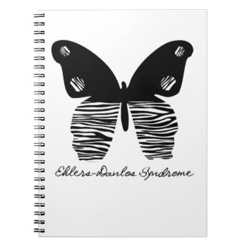 Ehlers-danlos Zebra Butterfly Spiral Notebook by stripedhope at Zazzle