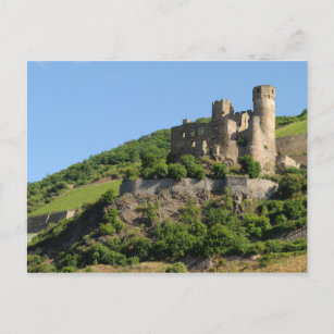 Ehrenfels Castle Ruins - Rhine River - Germany Postcard