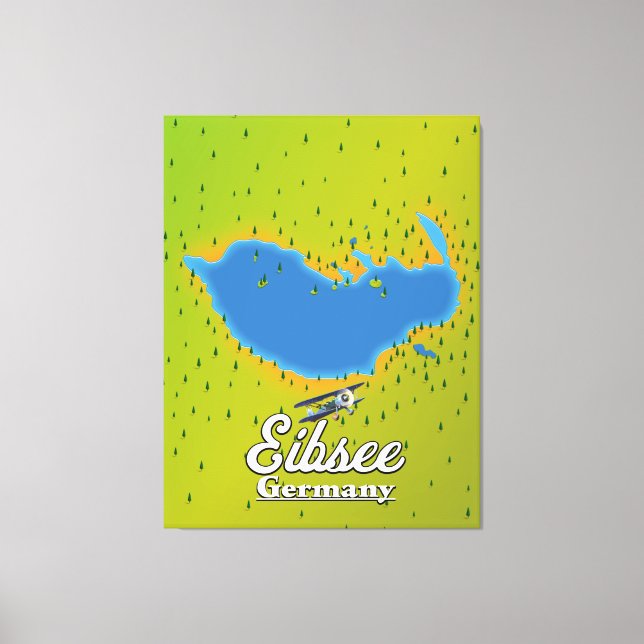 Eibsee Germany travel poster. Canvas Print (Front)