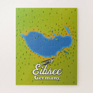 Eibsee Germany travel poster. Jigsaw Puzzle