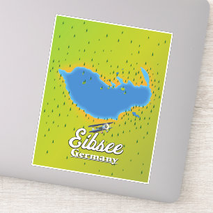 Eibsee Germany travel poster. Sticker