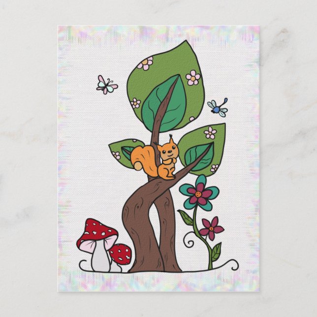 Eichhörnchen im Baum Postcard (Front)