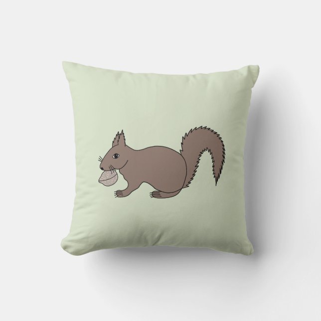 Eichhörnchen mit Nüssen Throw Pillow (Front)