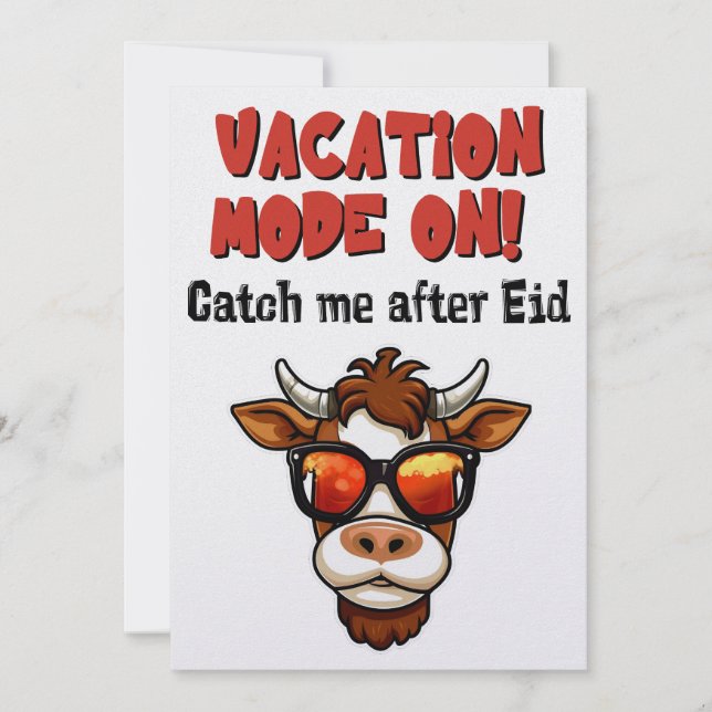 Eid Adha Funny Meme- Goat on vacation mode Holiday Card (Front)