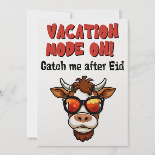 Eid Adha Funny Meme_ Goat on vacation mode Holiday Card