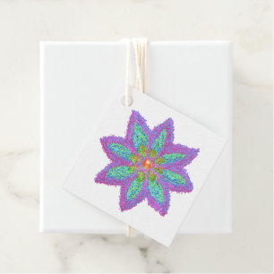 Eid al-Adha abstract colorful flower Favor Tags