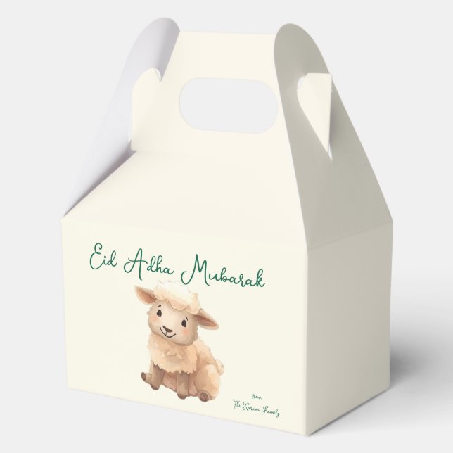 Eid  Al Adha Beige cute Sheep Dinner  Favor Boxes (Back)