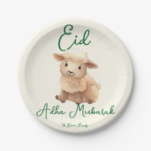 Eid  Al Adha Beige Cute  Sheep Dinner  Paper Plates