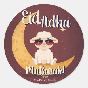 Eid  Al Adha Custom name Classic Round Sticker