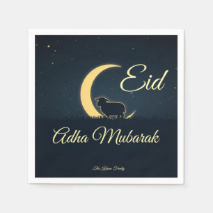 Eid  Al Adha Dark Blue Sheep  Dinner  Napkins