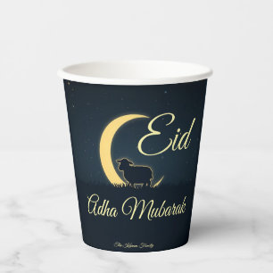 Eid  Al Adha Dark Blue Sheep Dinner  Paper Cups
